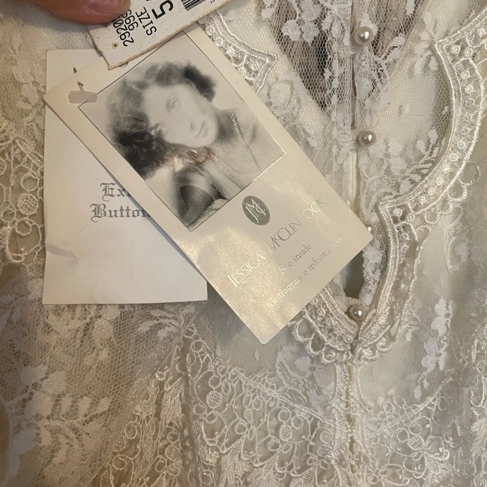 NWT Vintage 1980’s Jessica McClintock Lace bridal Wedding Dress Sz 5/6 - Picture 8 of 12